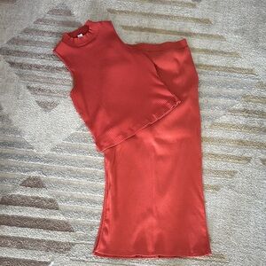 Old Navy Sleeveless Ribbed Midi Dress in Red